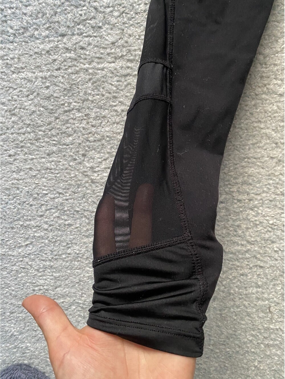 Athleta XS Moto-vating Black Mesh Leggings Activewear Gym Workout - Picture 5 of 7